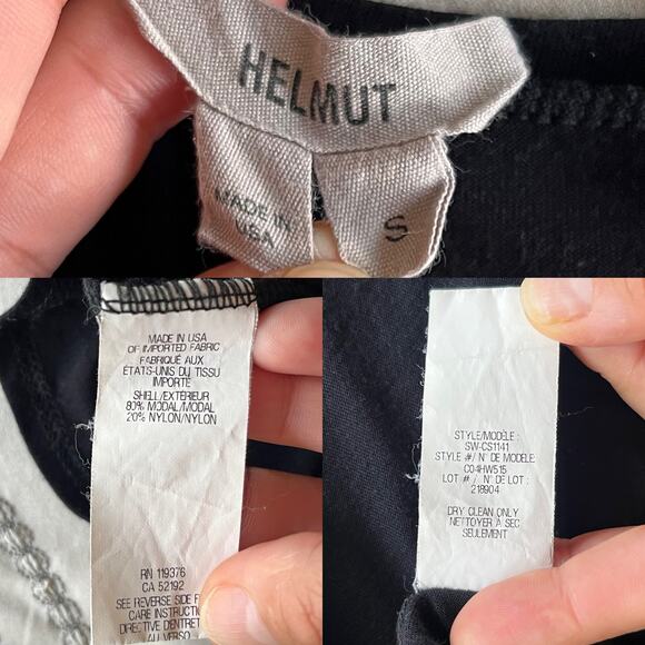 HELMUT LANG Black Asymmetrical Blouse Scoop Neck Sleeveless Tank Top Small EUC - Picture 5 of 9